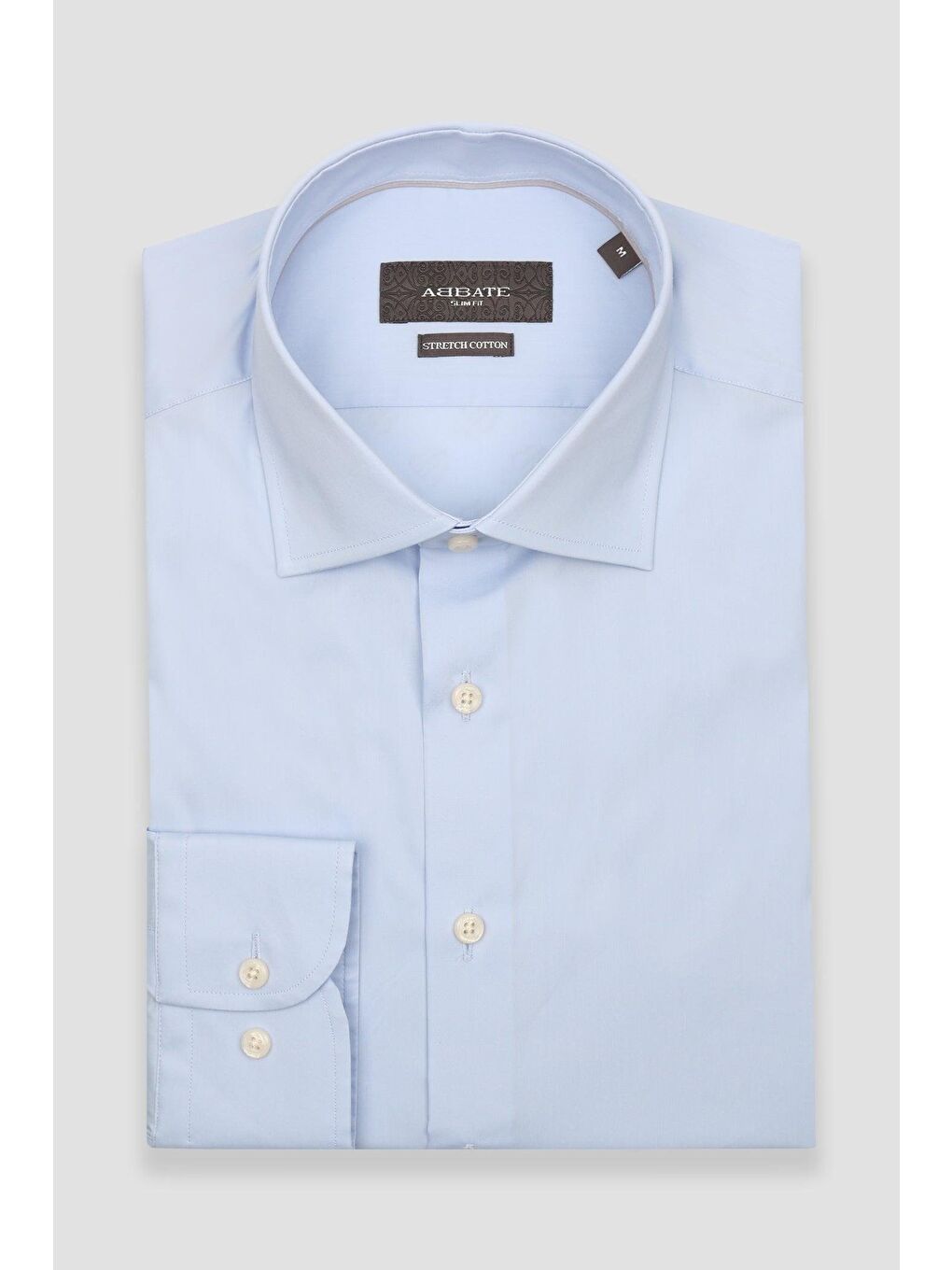 Enzo Poplin Stretch Pamuk Karışımlı Slim Fit Açık Mavi Klasik Yaka Erkek Düz Gömlek-4