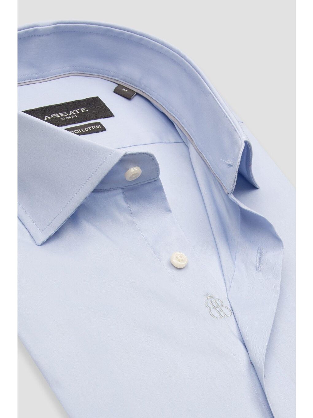 Enzo Poplin Stretch Pamuk Karışımlı Slim Fit Açık Mavi Klasik Yaka Erkek Düz Gömlek-5