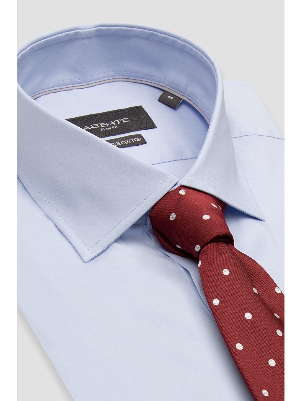 Enzo Poplin Stretch Pamuk Karışımlı Slim Fit Açık Mavi Klasik Yaka Erkek Düz Gömlek-6