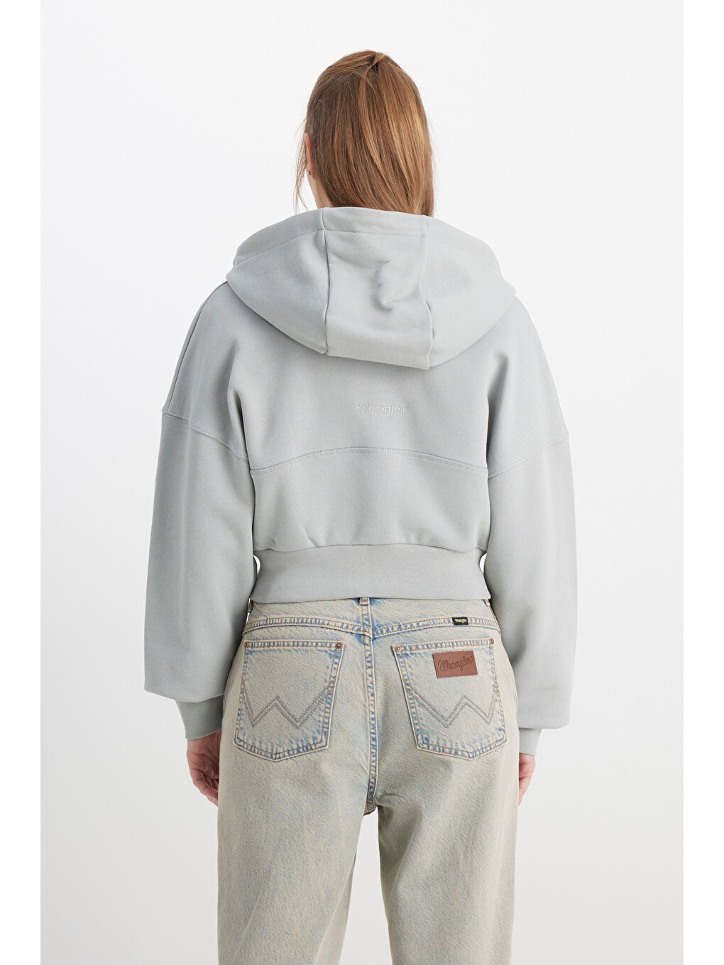 Relaxed Fit Geniş Kesim Kapüşonlu Fermuarlı %100 Pamuk Gri Sweatshirt Ceket-5