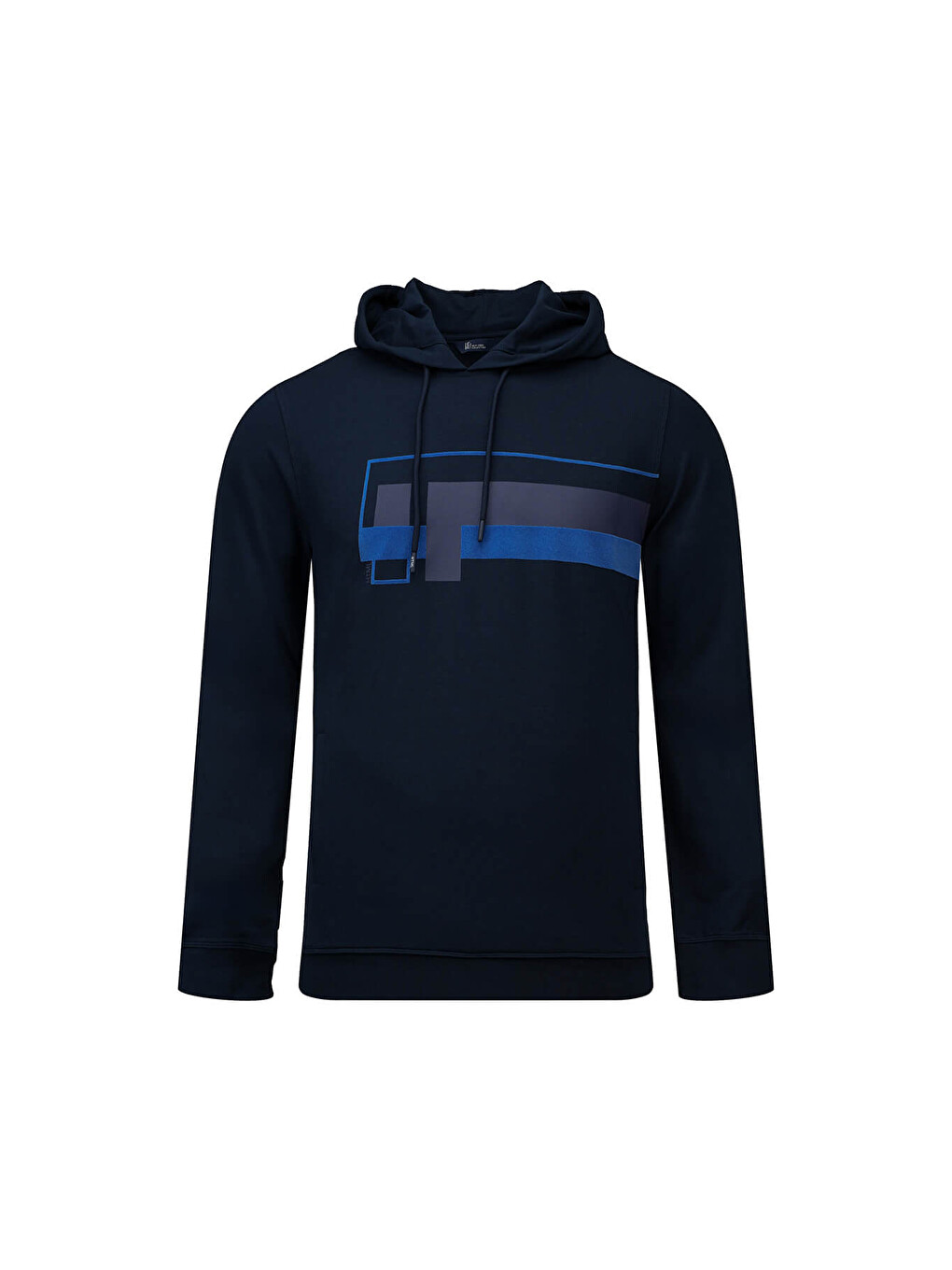 Lacivert Regular Fit Baskılı Kapüşonlu Sweatshirt