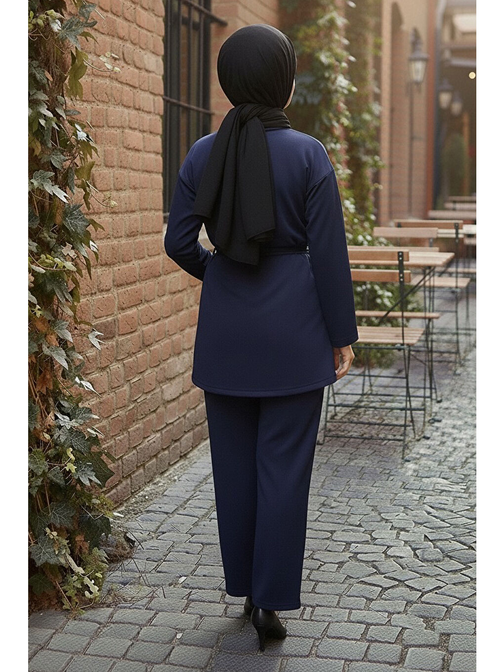 Ceket Pantolon Bluz Modal Üçlü Takım Lacivert - 28046-LACIVERT-2