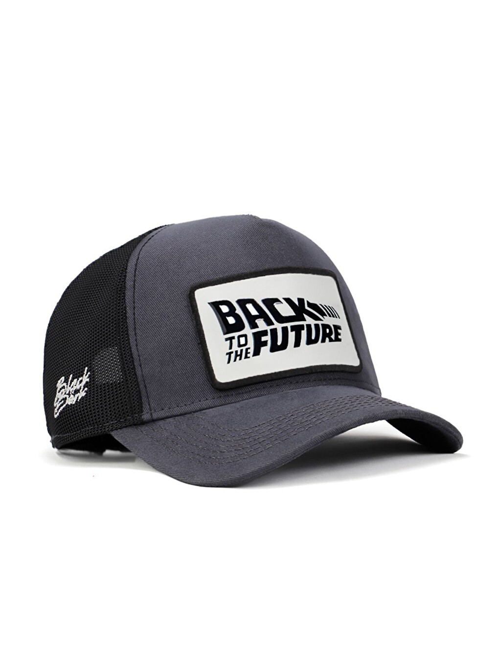 Back To The Future Logolu Antrasit-Siyah Trucker Şapka