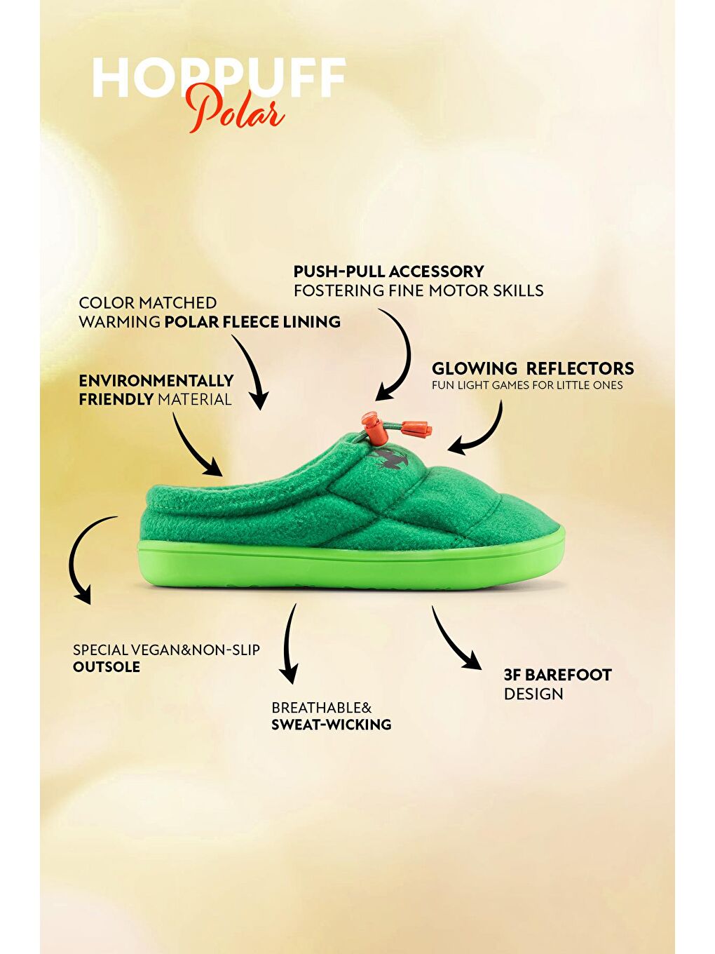 Hoppuff Polar Yeşil Barefoot Çocuk Ayakkabı-1