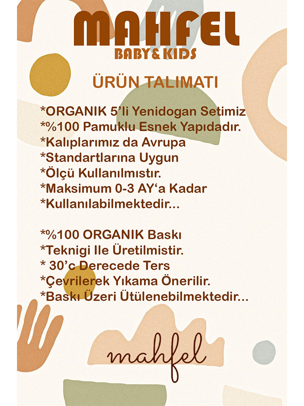 Mahfel Beyaz 5'li Hindistan Cevizi Desenli Bebek Hastane Çıkış Seti - 3