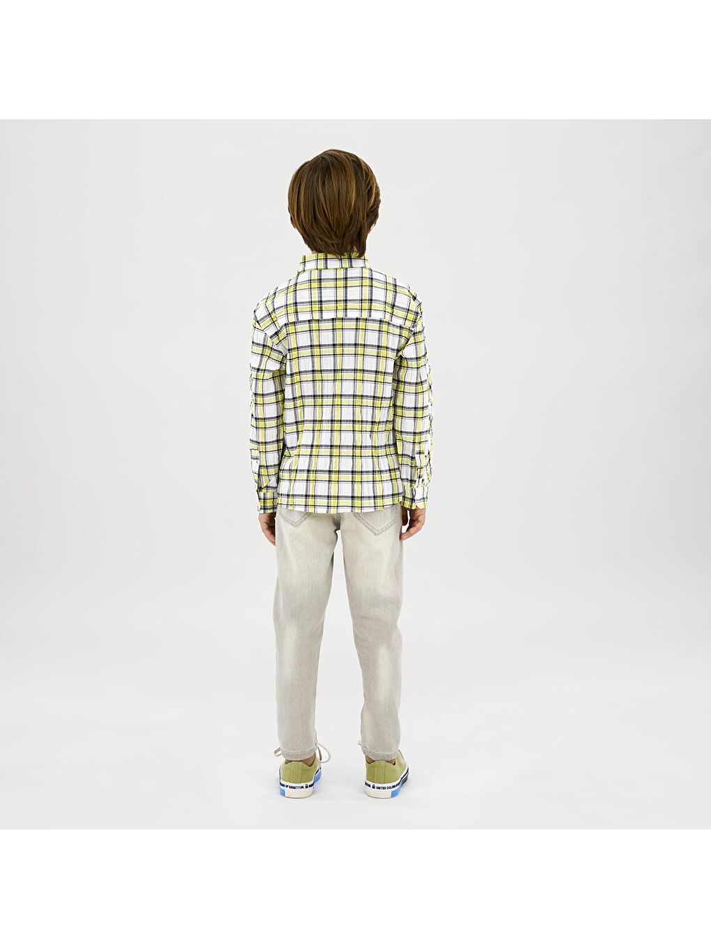 Gri Erkek Çocuk Yıkamalı Denim Pantolon-3