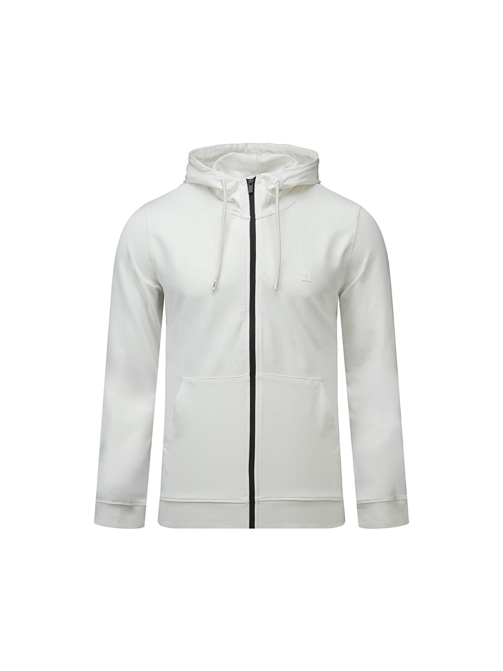 Beyaz Regular Fit Pamuklu Kapüşonlu Sweatshirt