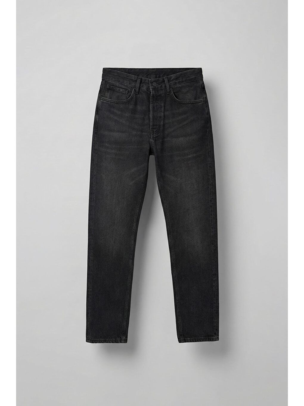 Erkek Relaxed Straight Fit Basic Jean Siyah