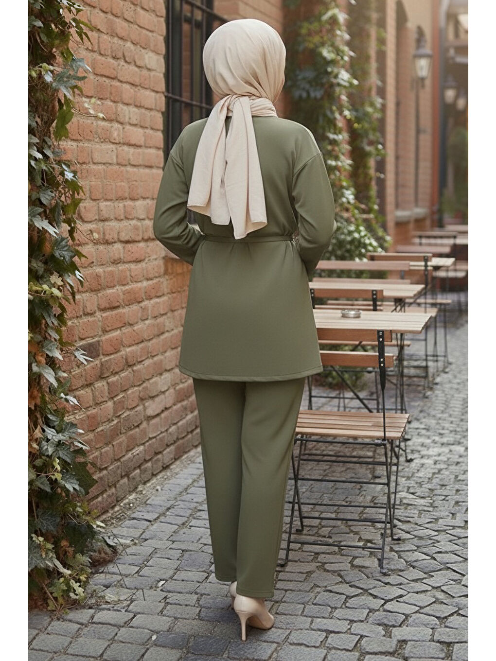 Ceket Pantolon Bluz Modal Üçlü Takım Haki - 28046-HAKI-2