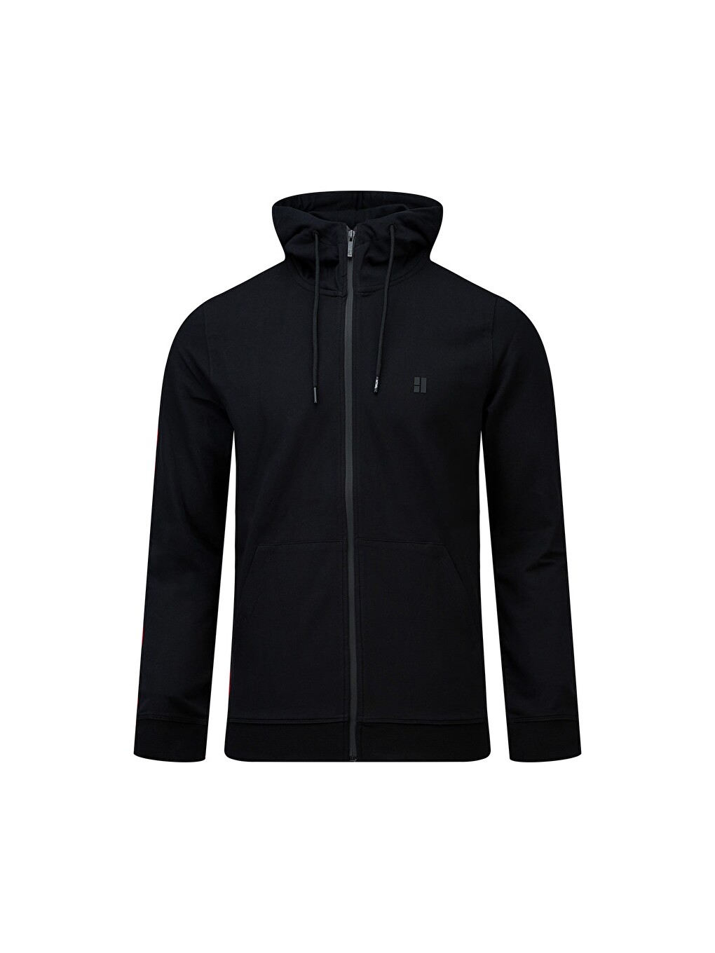 Siyah Regular Fit Pamuklu Kapüşonlu Sweatshirt