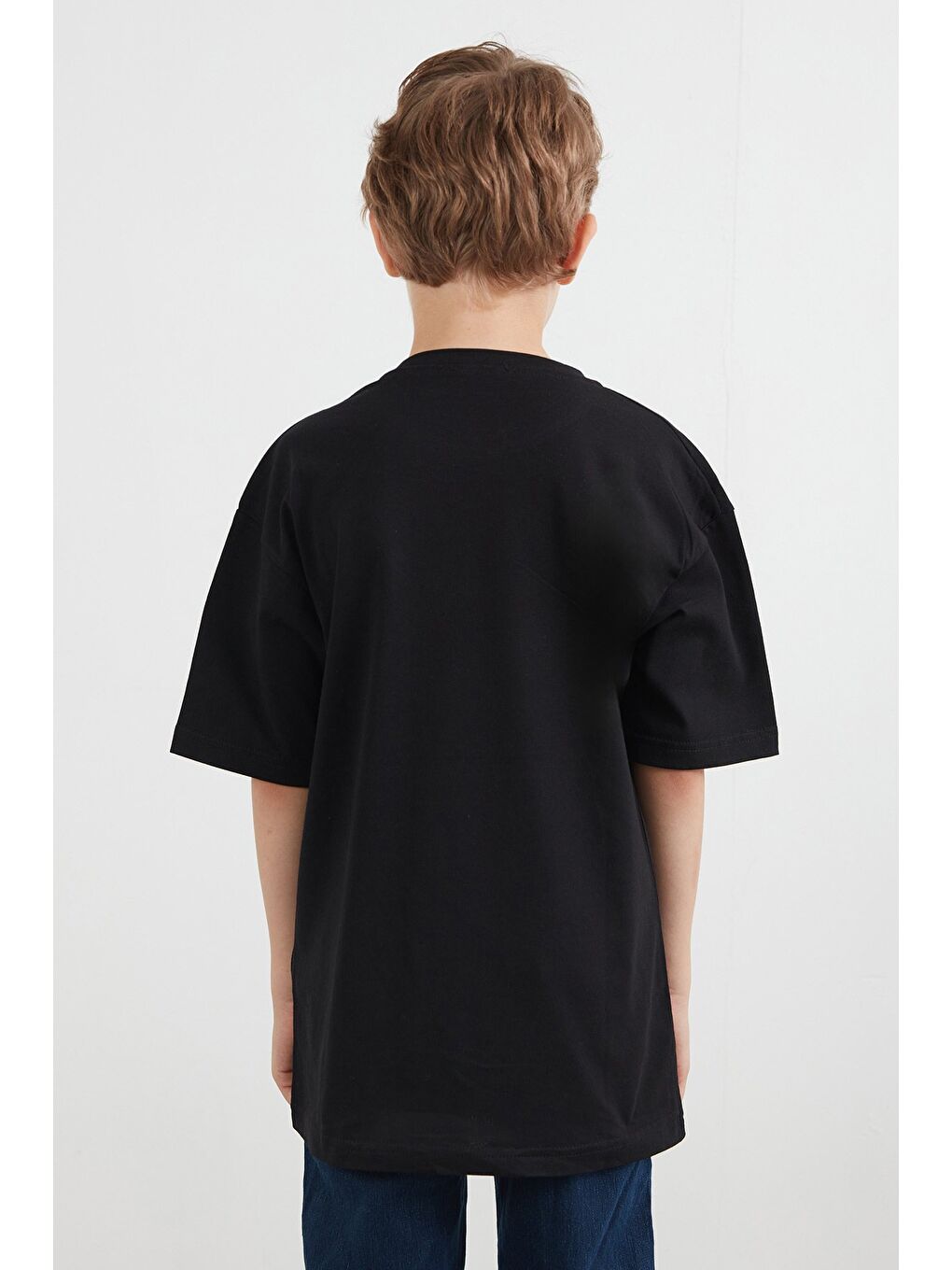 Siyah Ayıcık Baskılı Erkek Çocuk Tişört-3