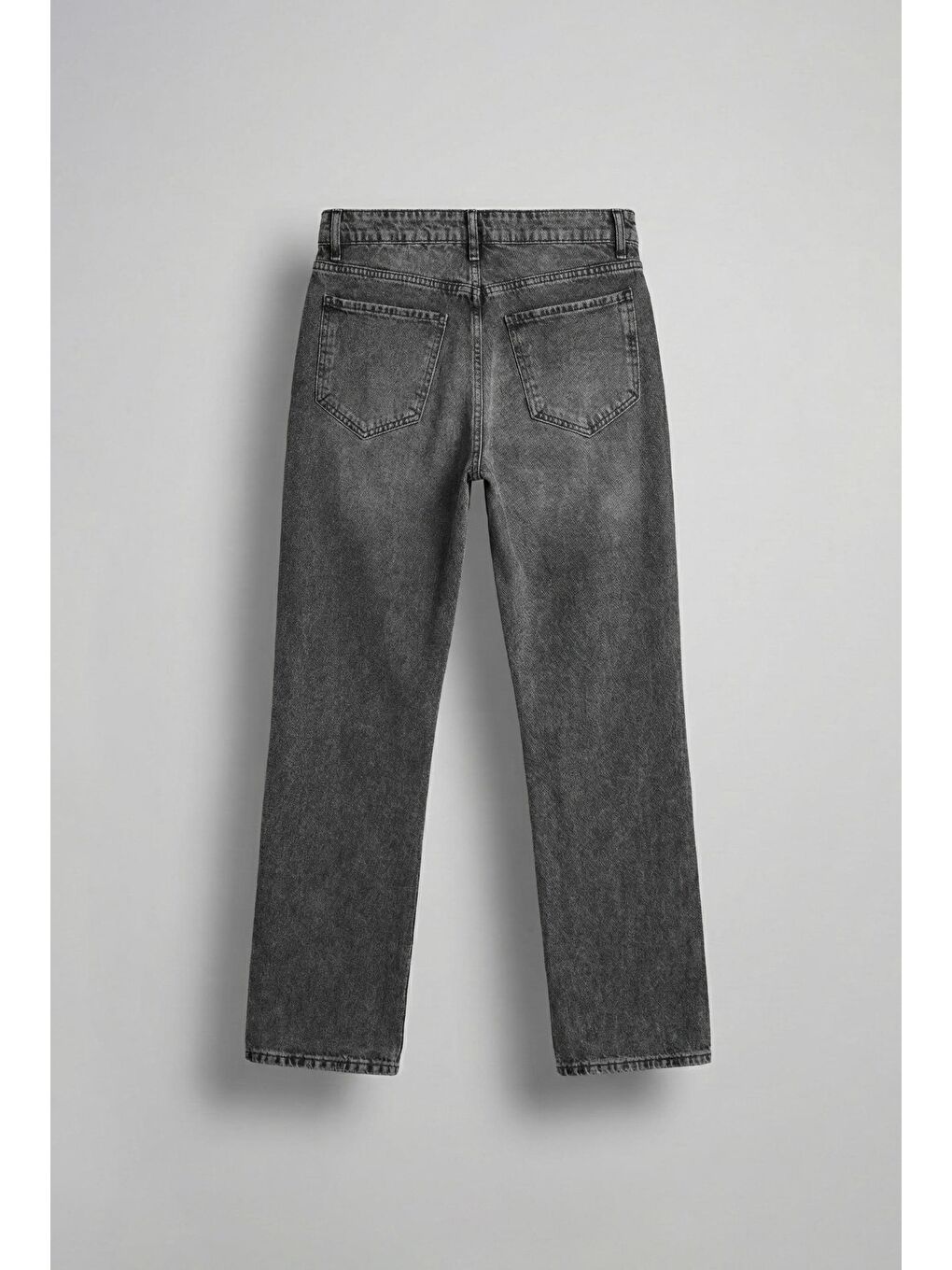 Erkek Yıkamalı Baggy Fit Jean Pantolon Gri-1