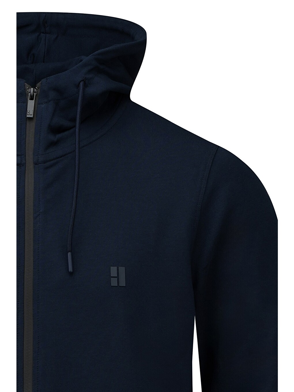 Lacivert Regular Fit Pamuklu Kapüşonlu Sweatshirt-1