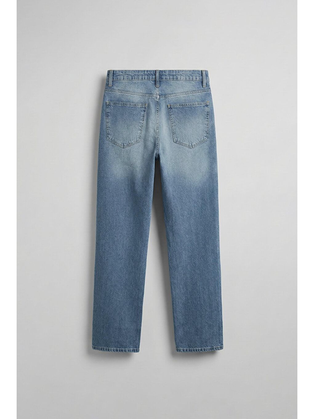 Erkek Yıkamalı Baggy Fit Jean Açık Mavi-1