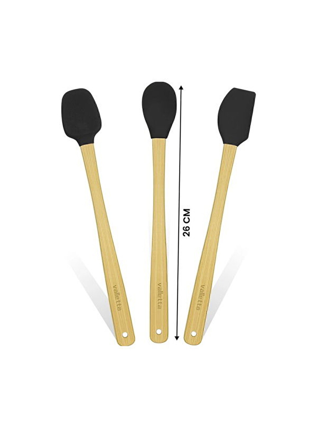 İndigo 3'lü Spatula Seti - Siyah - 26 cm-3