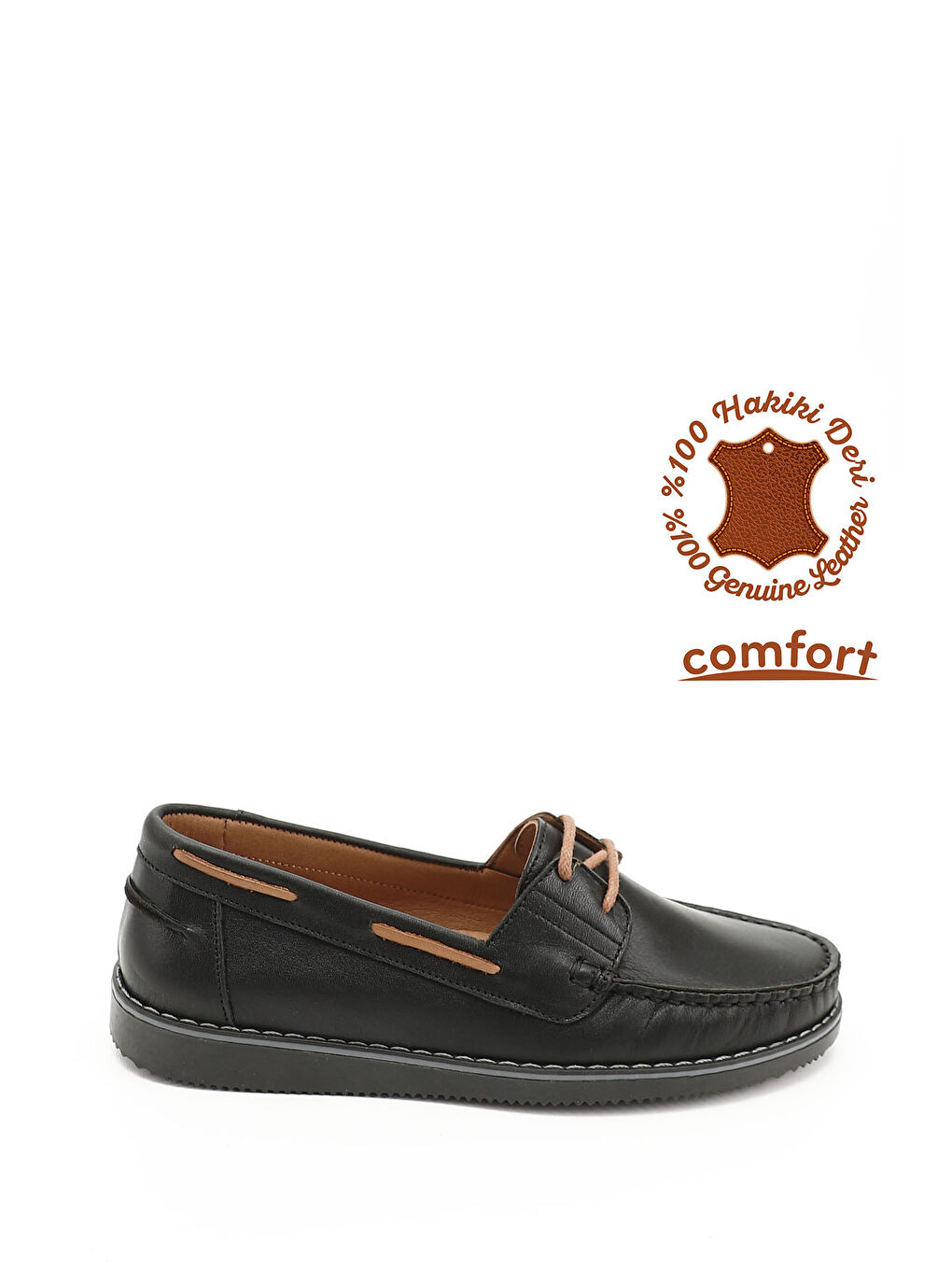 Mor Kadın ZÜMRÜT-SİYAH Bağcıklı Hakiki Deri Comfort Ayakkabı