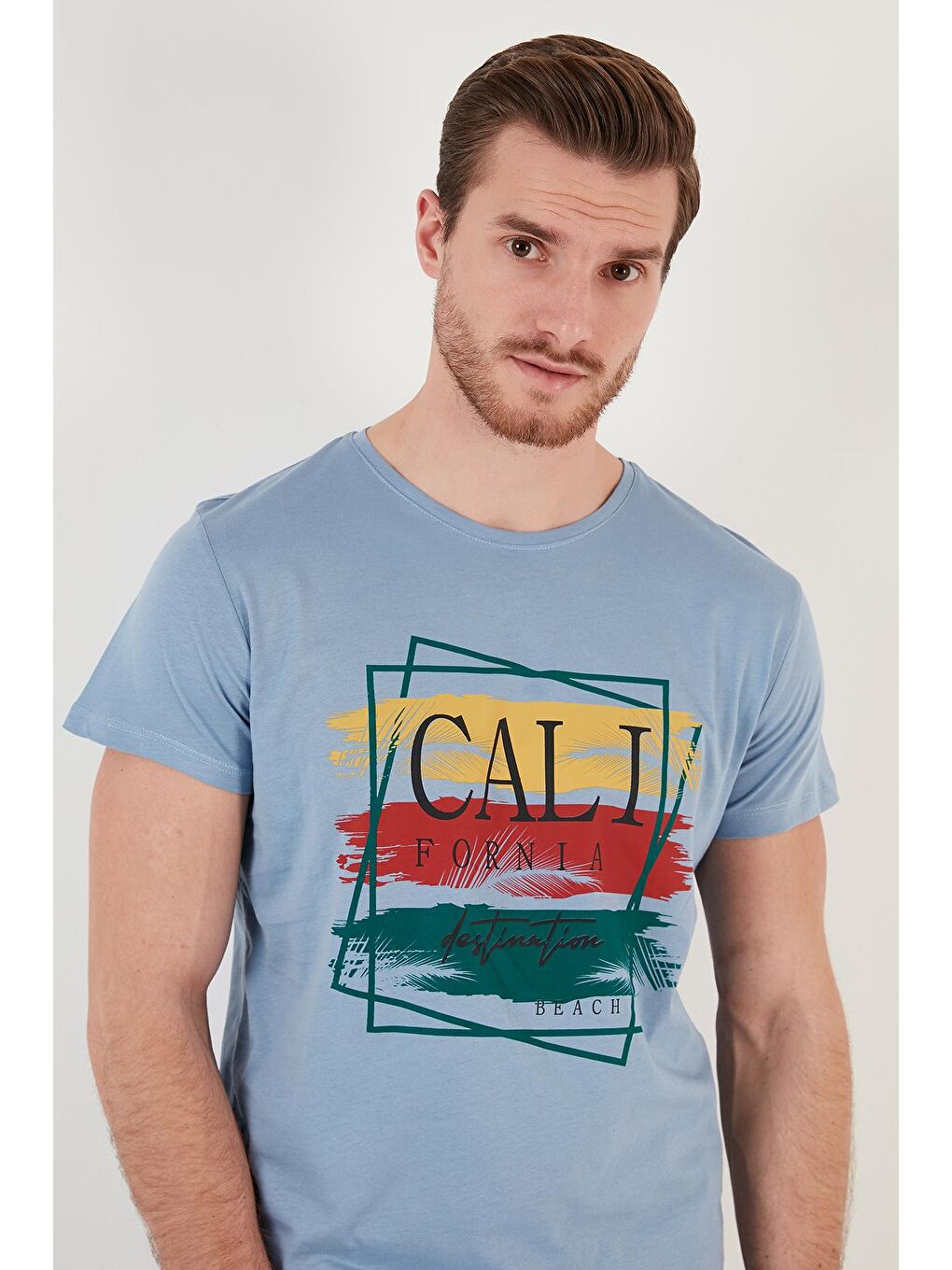 Buratti İndigo Pamuklu Slim Fit Bisiklet Yaka T Shirt 541CALIFORNIA24 - 3