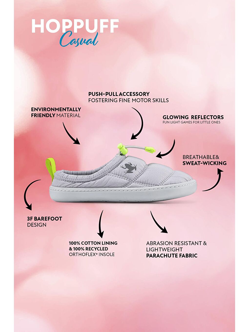 Hoppuff Casual Dinamik Gri Barefoot Çocuk Ayakkabı-1