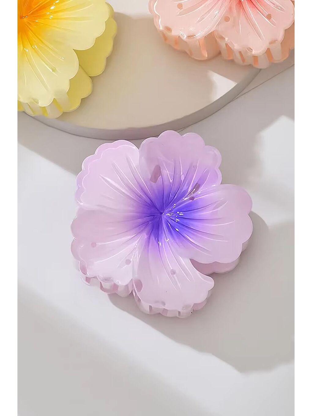 Lila Tropik Hibiskus Çilek Mandal Toka-2