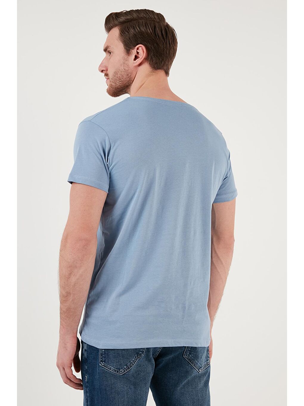 Buratti İndigo Pamuklu Slim Fit Bisiklet Yaka T Shirt 541CALIFORNIA24 - 4