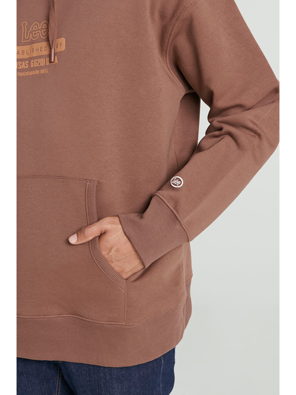 Loose Fit Kapüşonlu Şardonlu Kahverengi Sweatshirt-6
