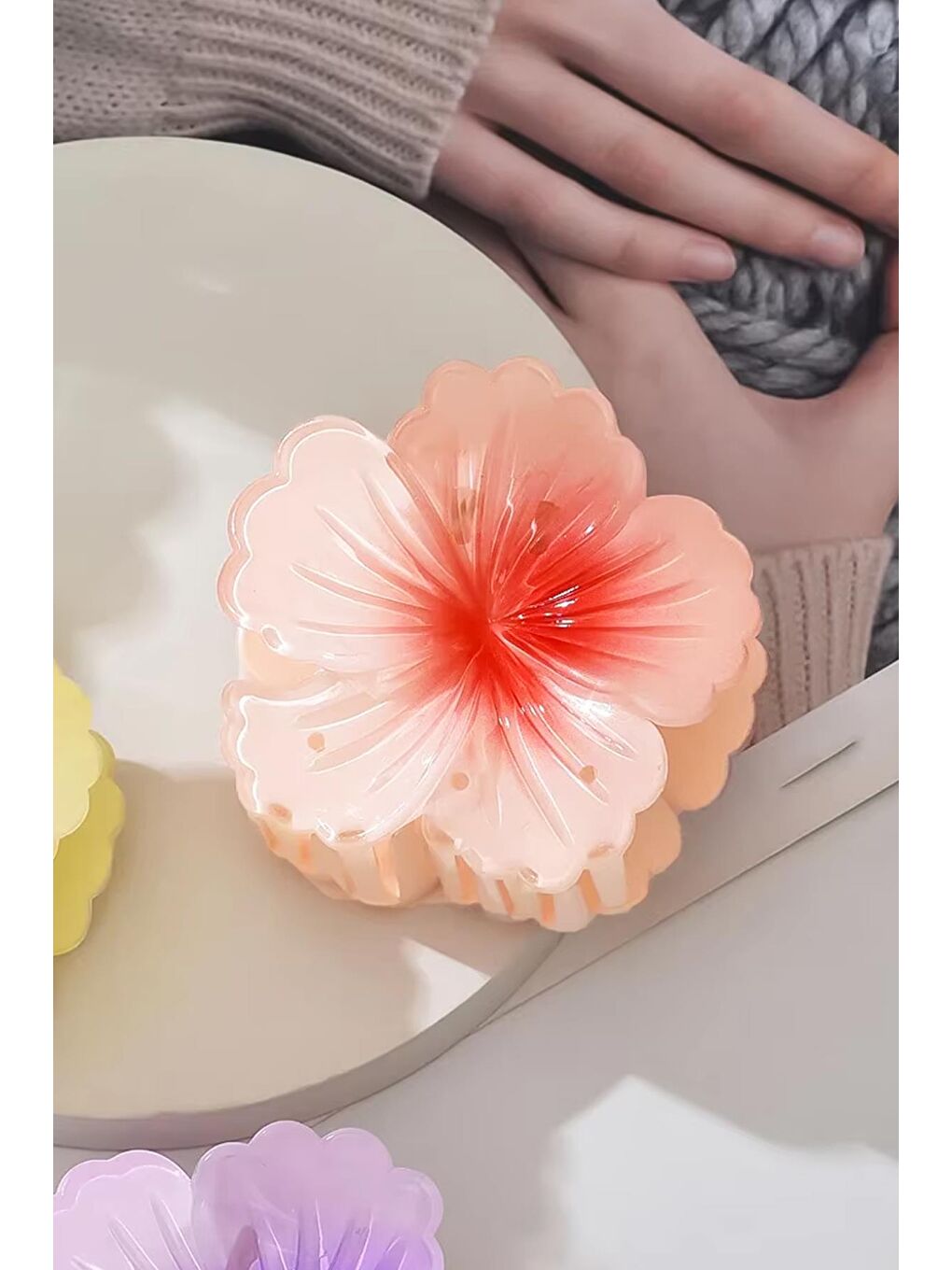 Pembe Tropik Hibiskus Çilek Mandal Toka