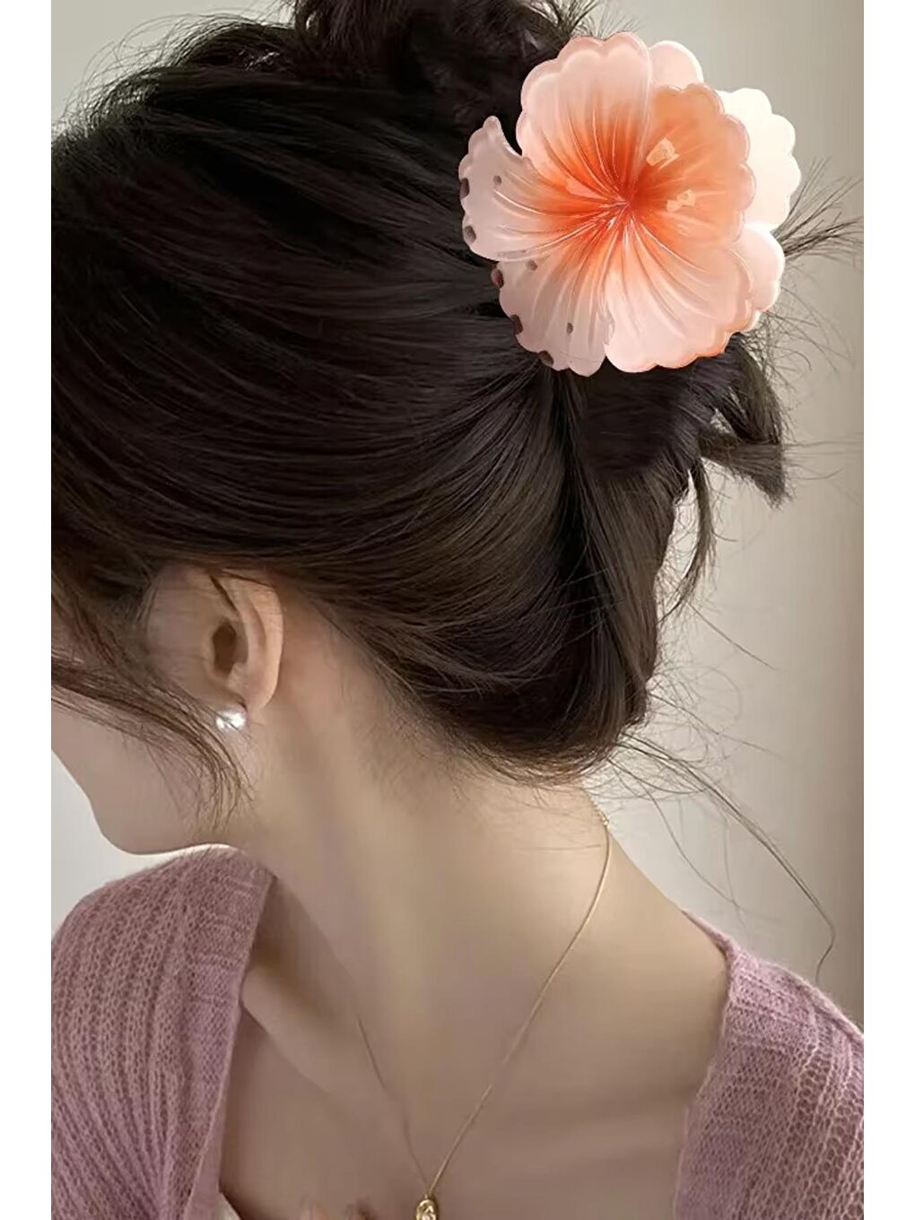 Pembe Tropik Hibiskus Çilek Mandal Toka-1