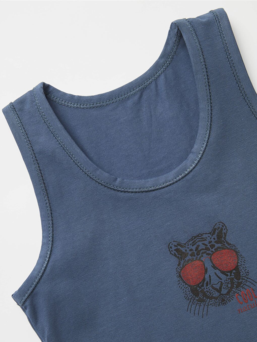 Gri Erkek Çocuk Organik Pamuklu Elastanlı Atlet Cool Tiger 2 li Paket-2