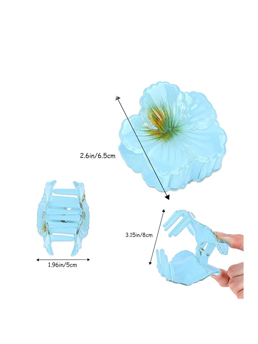 Mavi Tropik Hibiskus Çilek Mandal Toka-2