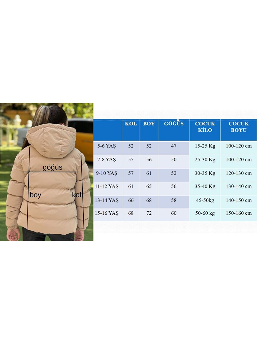 Yeşil Kız Çocuk Kapüşonlu Cepli Su Geçirmez Nova Kumaş Kışlık Mont Km4011-4