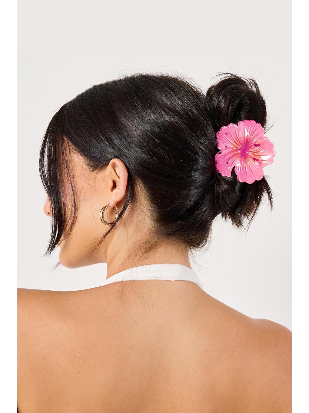 Fuşya Tropik Hibiskus Çilek Mandal Toka