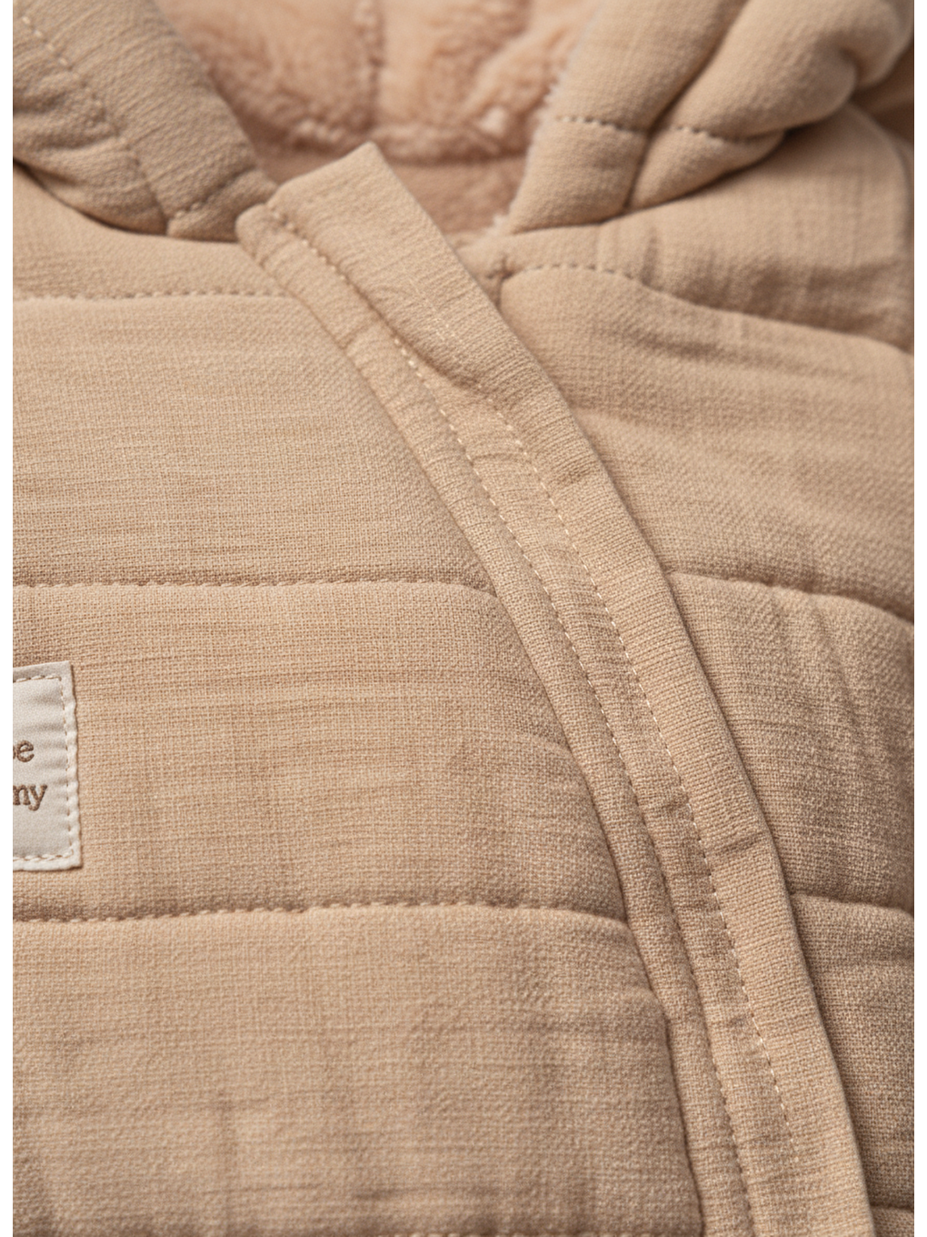 Kahverengi Unisex Bebek Bej Kapitone Kapüşonlu Tulum – Fermuarlı Ve Cepli Kışlık Model-3