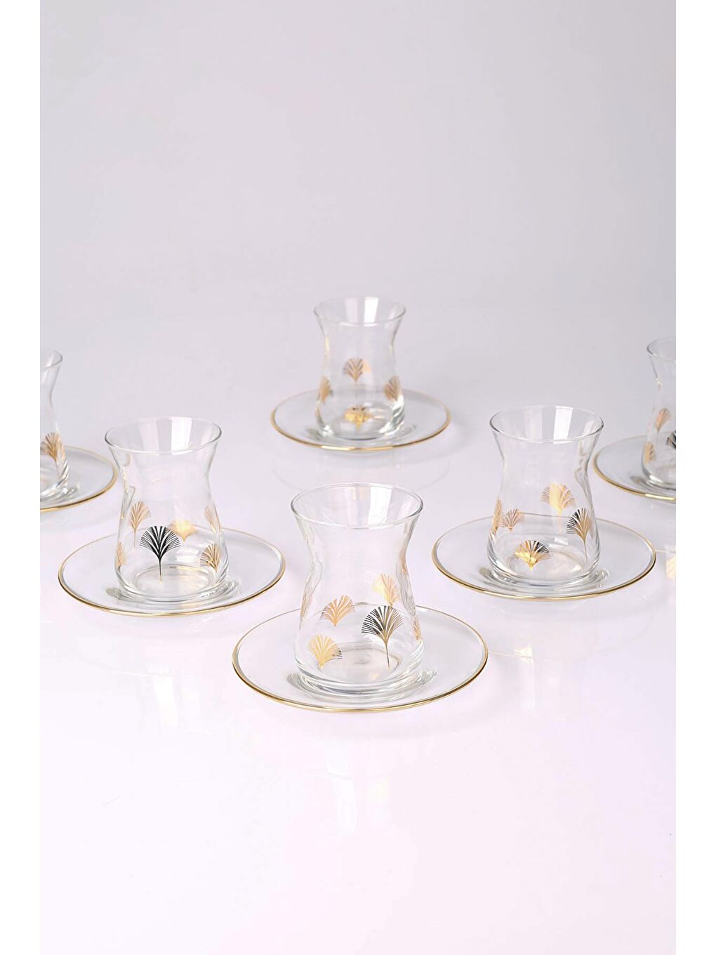 Renksiz Ginkgo Gold 12 Parça Çay Seti 132 cc