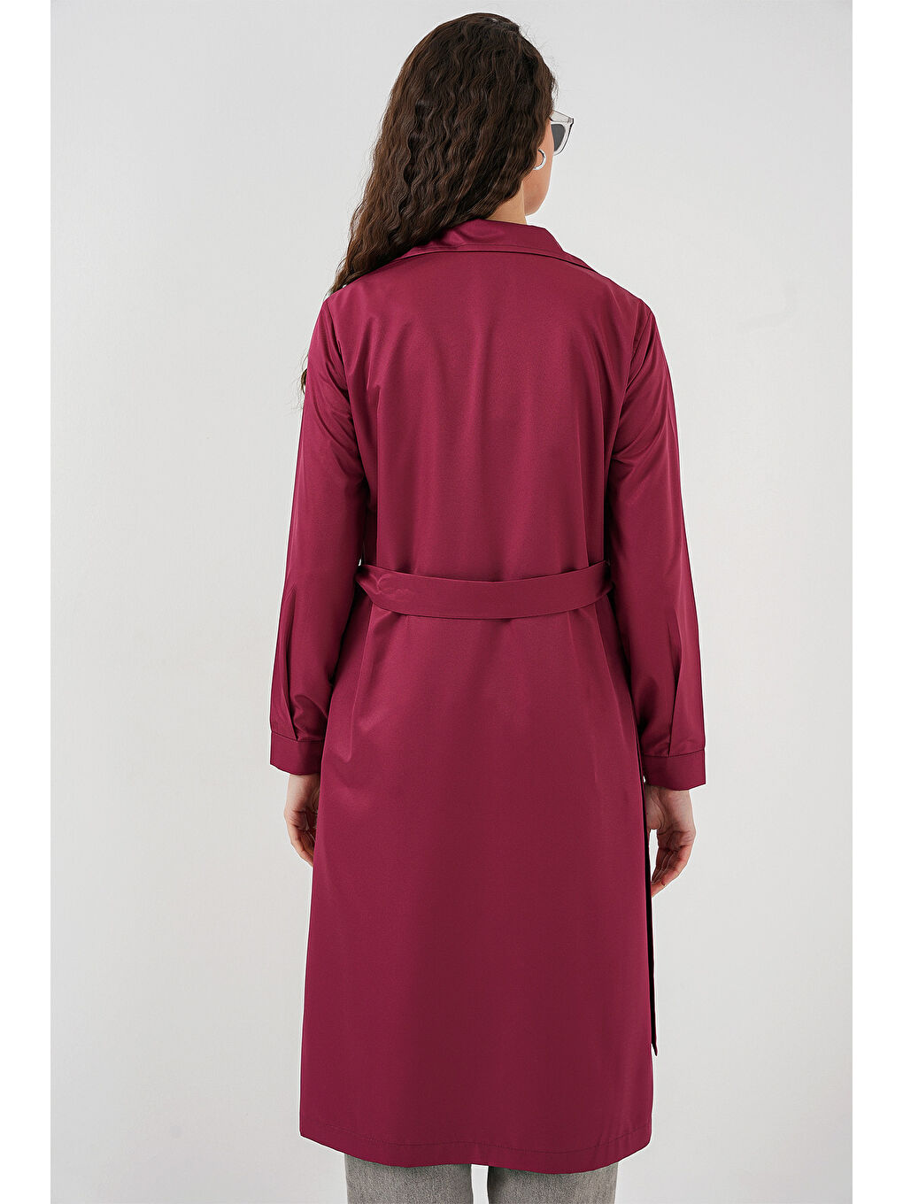 Bigdart 5853 Kruvaze Yaka Trençkot - Bordo - 6