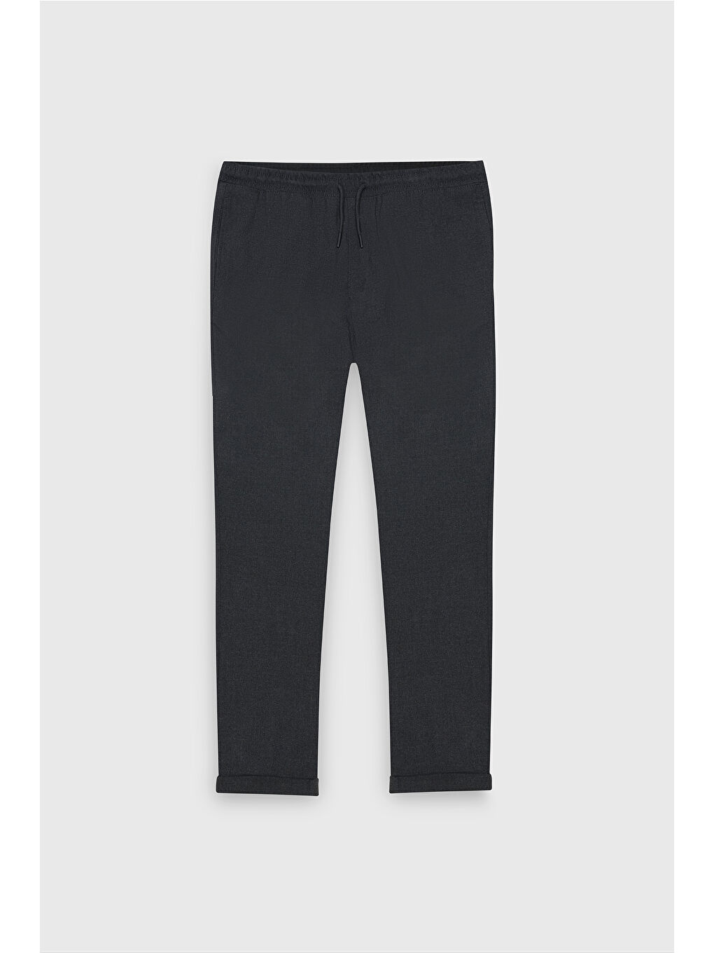 Erkek Antrasit Slim Fit Rahat Kesim Beli Bağlamalı Yan Cepli Jogger Pantolon-6