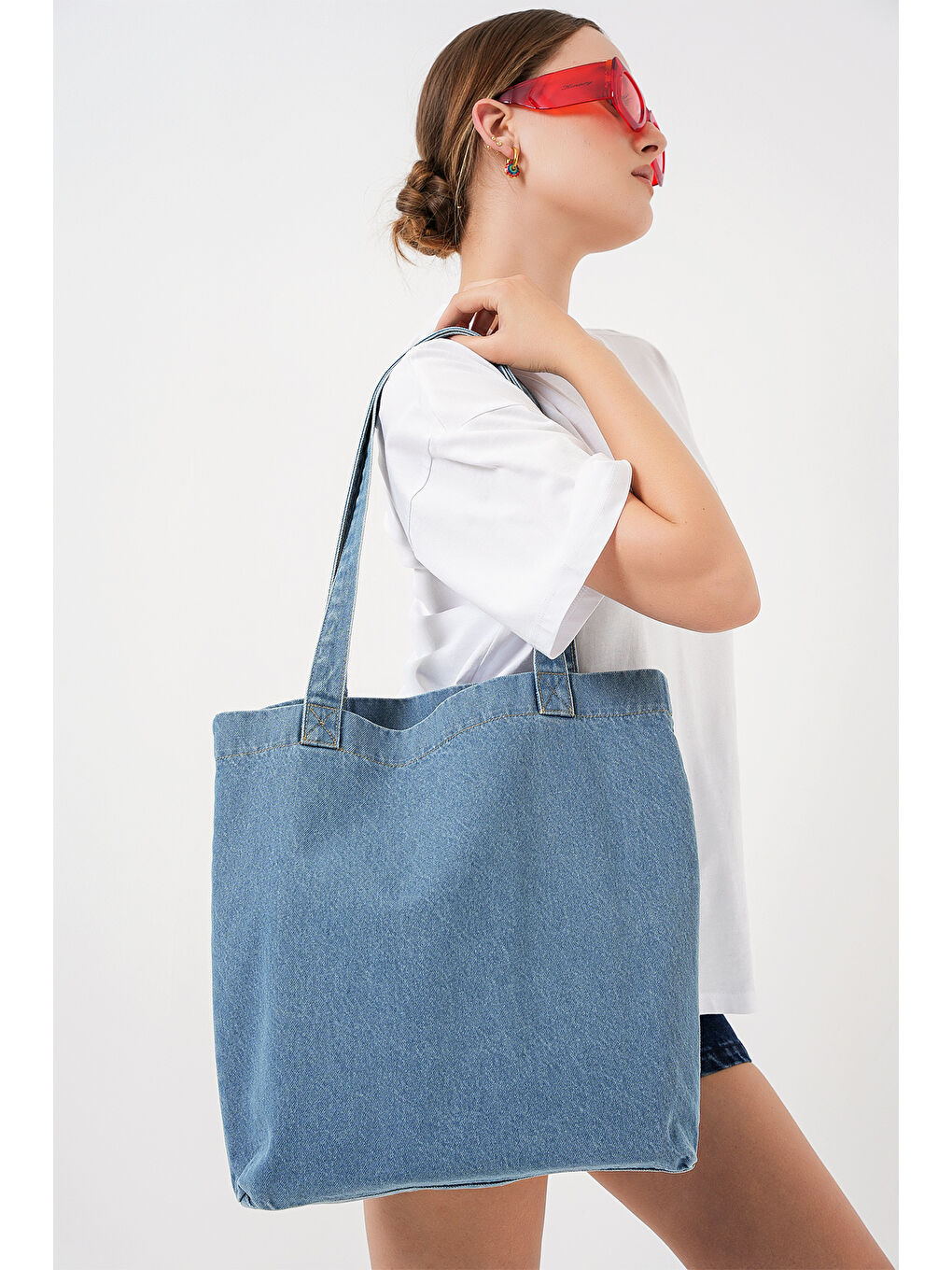 Kadın Jean Omuz Çantası 010184   Mavi-4