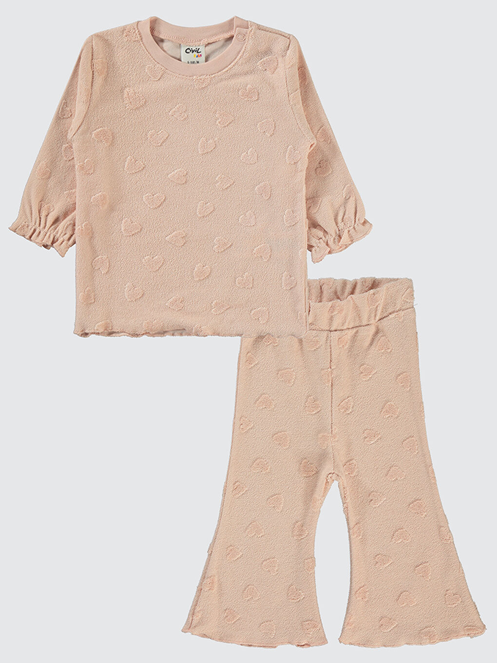 Civil Pembe Baby Kız Bebek Takım 6-18 Ay Pudra