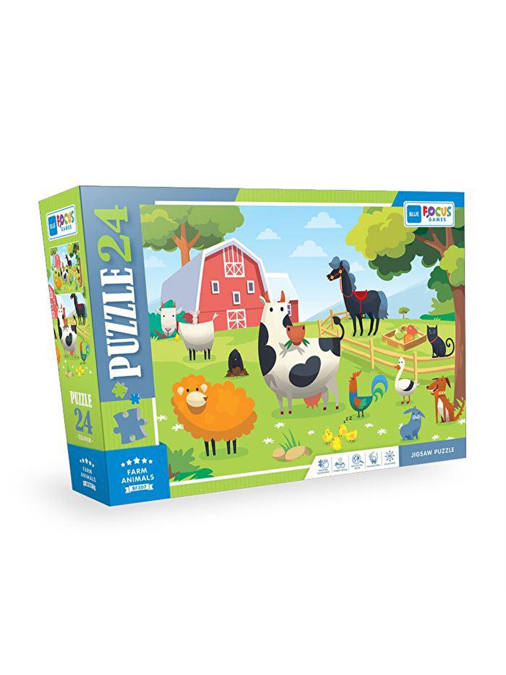 Blue Focus Karışık 24 Parça Puzzle Farm Animals (Çiftlik Hayvanları)