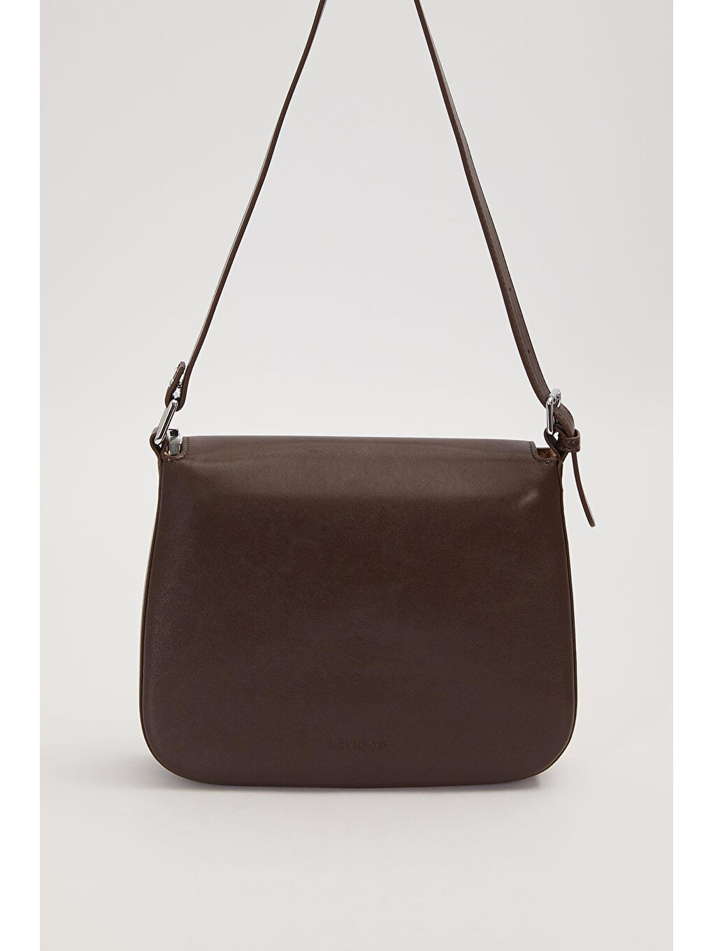 Charm Detay Çift Askılı İki Şekilde Kullanılabilir Yumuşak Deri Çanta 930613 Acı Kahverengi-3