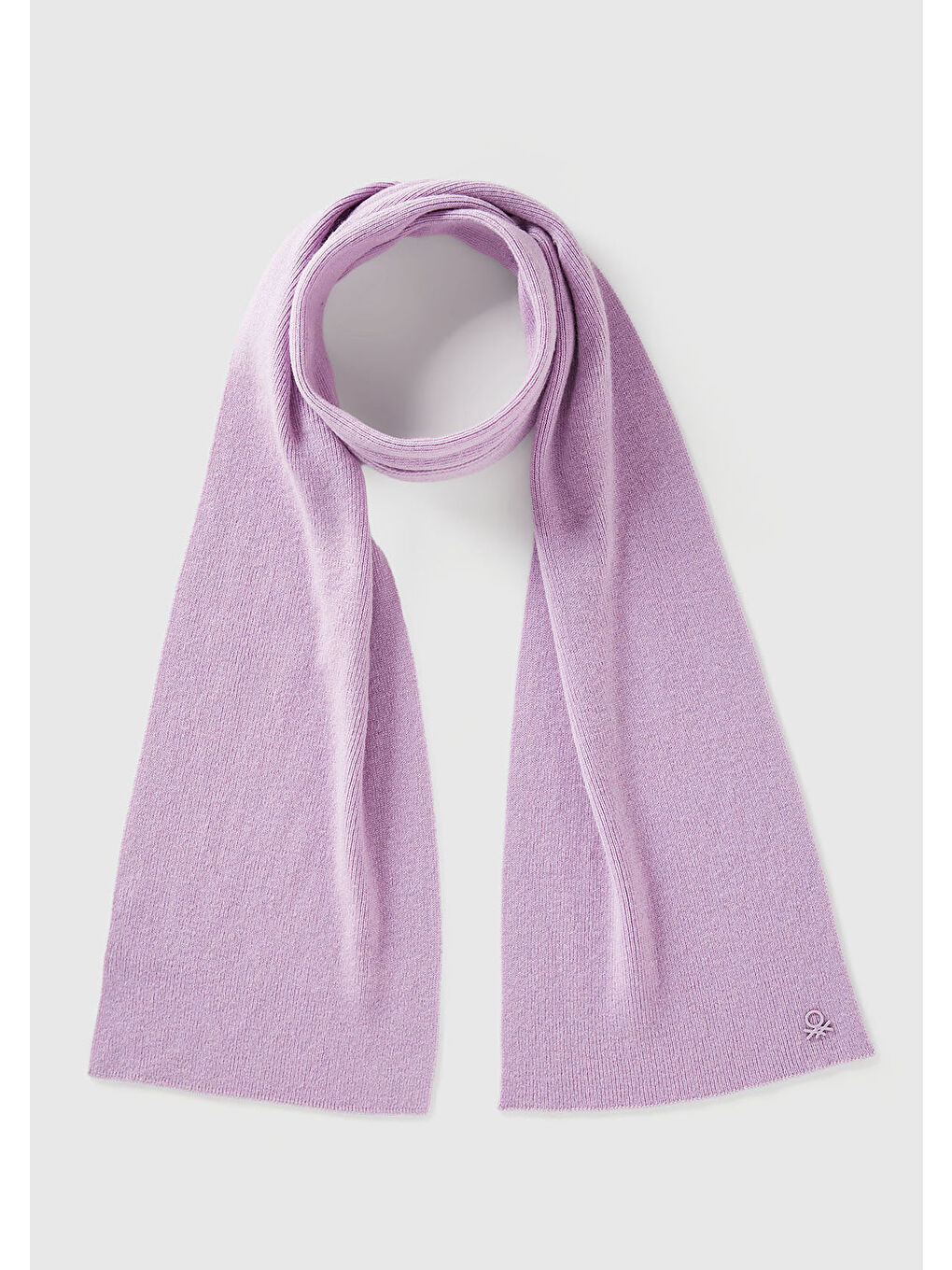 Kız Çocuk Lila Yün ve Viskoz Karışımlı Logo Nakışlı Atkı