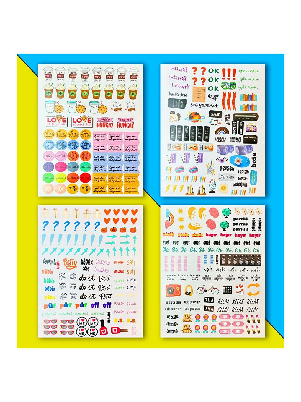 BAM HEDİYELİK EŞYA Turuncu-Krem My Dıy Sticker Book 24 * 17 Cm 16 Sayfa Özel Tasarım Rengarenk Sticker Kitabı - 2