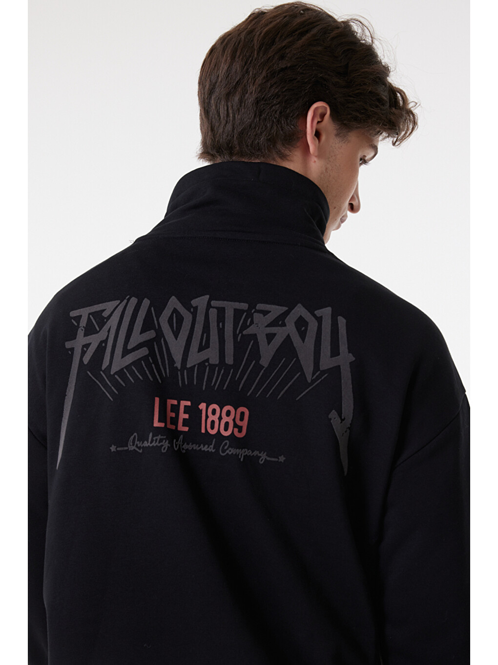 Loose Fit Kapüşonlu Şardonlu Siyah Sweatshirt-2