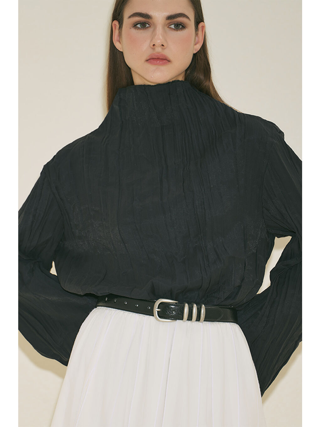 Crush Kumaşlı Bluz Siyah-4