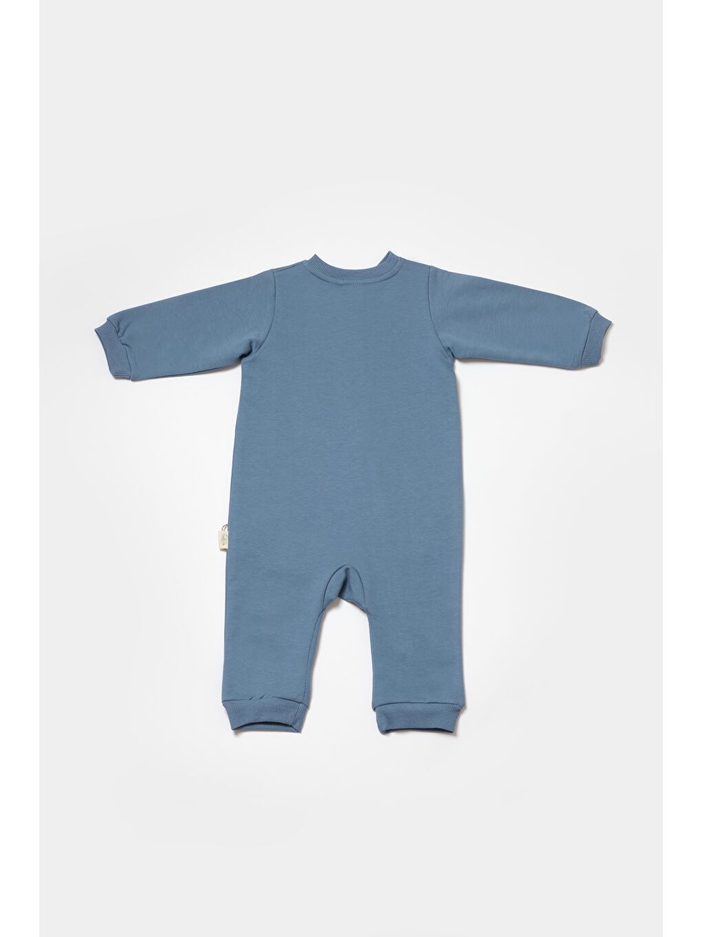 Erkek Bebek Pamuklu Mavi Puzzle Desenli Tulum-1