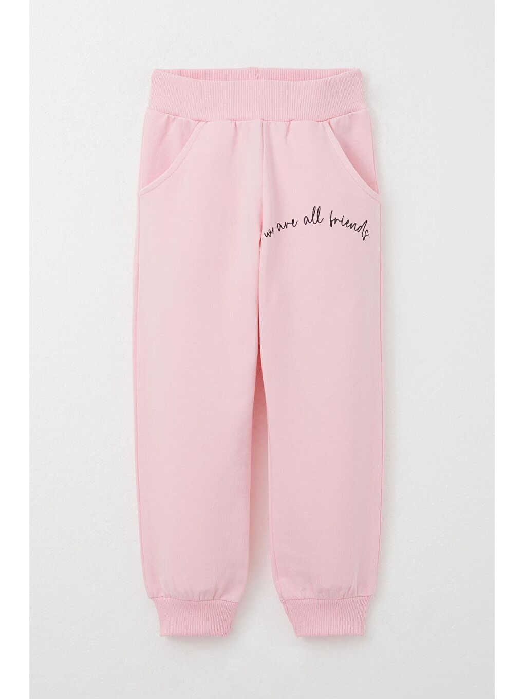 Kız Çocuk Eşofman Takım Arkadaşlık Temalı Sevimli Ayıcık Baskılı Pembe (1-3 Yaş)-2