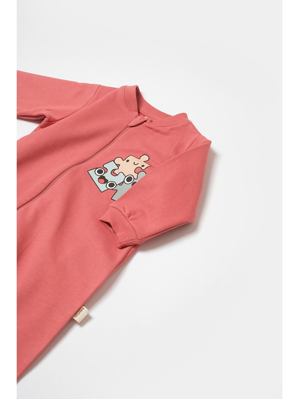 Karışık Unisex Bebek Pamuklu  Puzzle Desenli Tulum-2