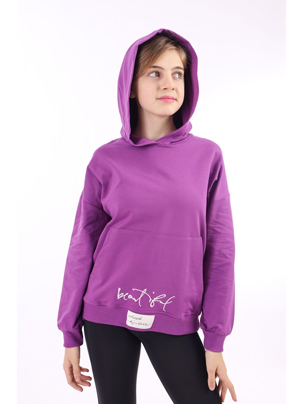 Toontoykids Mor Kız Çocuk Nakışlı Sweatshirt