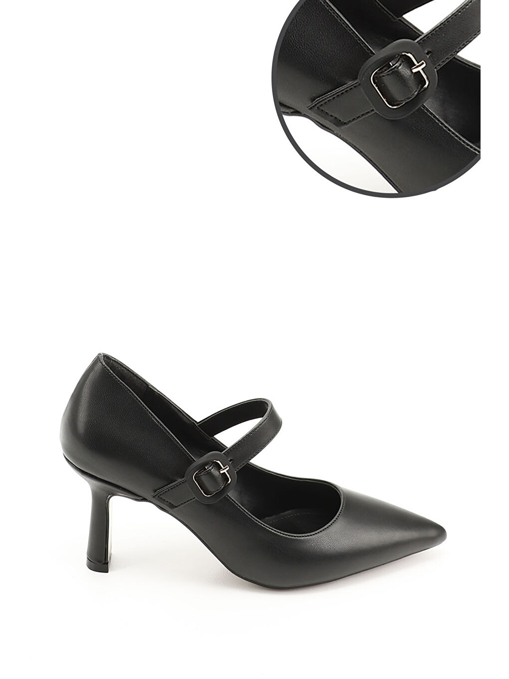 Mor Kadın ZÜMRÜT-SİYAH Sivri Burun Kadeh Ökçe Ayakkabı-1