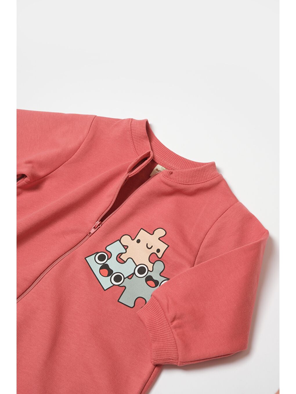 Karışık Unisex Bebek Pamuklu  Puzzle Desenli Tulum-3