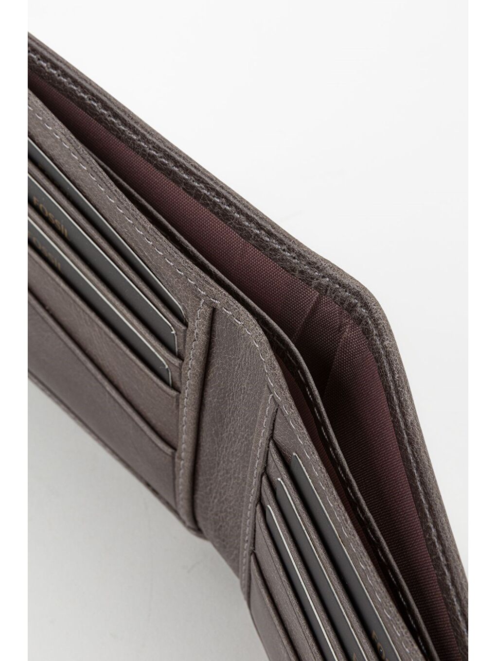 Kutulu Hakiki Deri Ekstra Kartlıklı Yatay Gri Crazy Erkek El Portföyü Cüzdan-2